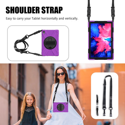 For Lenovo Tab P11 Silicone Hybrid PC Tablet Case with Grip & Shoulder Strap(Purple) - Lenovo by PMC Jewellery | Online Shopping South Africa | PMC Jewellery | Buy Now Pay Later Mobicred