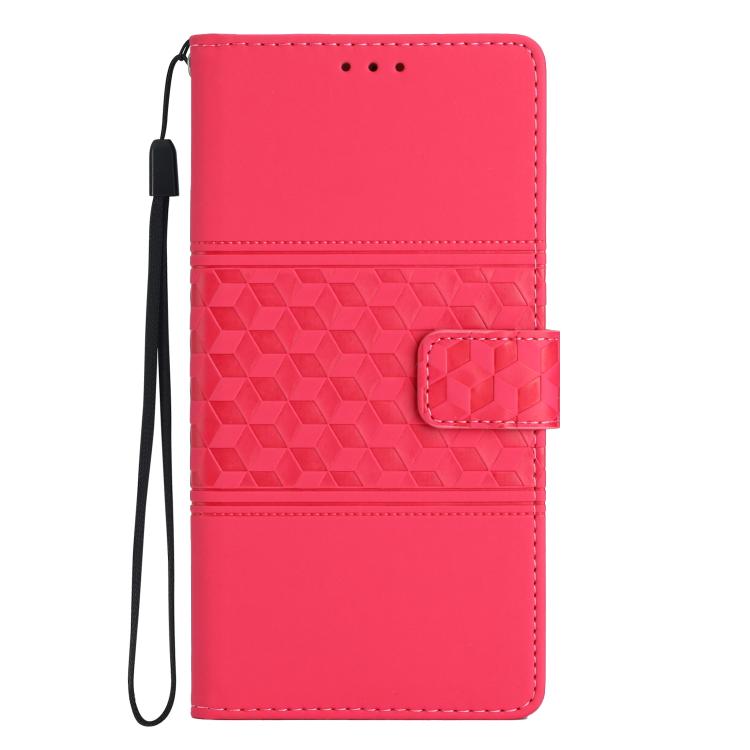 For iPhone 16e Diamond Embossed Skin Feel Leather Phone Case(Red) - iPhone 16e Cases by PMC TechLife | Online Shopping South Africa | PMC TechLife | Buy Now Pay Later Mobicred