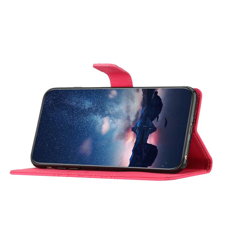 For iPhone 16e Diamond Embossed Skin Feel Leather Phone Case(Red) - iPhone 16e Cases by PMC TechLife | Online Shopping South Africa | PMC TechLife | Buy Now Pay Later Mobicred