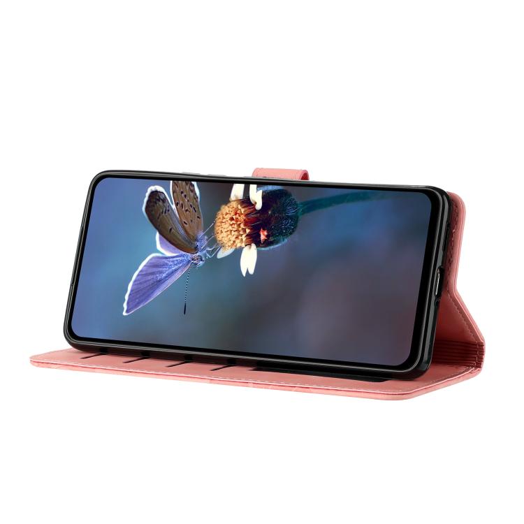For iPhone 16e Flower Embossing Pattern Leather Phone Case(Pink) - iPhone 16e Cases by PMC TechLife | Online Shopping South Africa | PMC TechLife | Buy Now Pay Later Mobicred