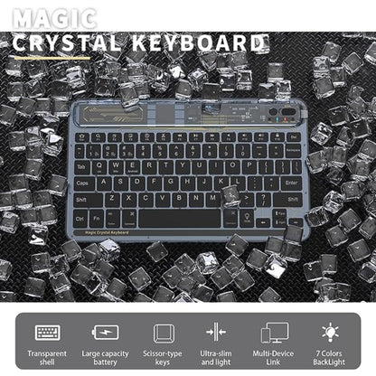 X11S 10 inch Tablet Universal Transparent Backlit Keyboard Compatible For iOS&Android&Windows System(Blue) - Universal Keyboard by PMC Jewellery | Online Shopping South Africa | PMC Jewellery