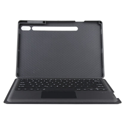 T970B-AS Pivot Backlight Upper Pen Tray Bluetooth Keyboard Leather Case For Samsung Galaxy Tab S7+/S7 FE/S8+(Black) - Samsung Keyboard by PMC Jewellery | Online Shopping South Africa | PMC Jewellery