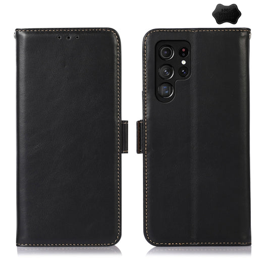 For Samsung Galaxy S24 Ultra Crazy Horse Top Layer Cowhide Leather Phone Case(Black) - Galaxy S24 Ultra 5G Cases by PMC Jewellery | Online Shopping South Africa | PMC Jewellery | Buy Now Pay Later Mobicred