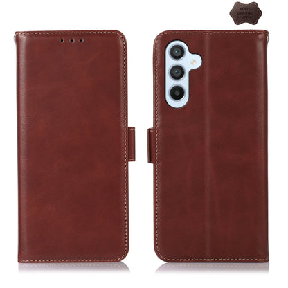 For Samsung Galaxy S24 Crazy Horse Top Layer Cowhide Leather Phone Case(Brown) - Galaxy S24 5G Cases by PMC Jewellery | Online Shopping South Africa | PMC Jewellery | Buy Now Pay Later Mobicred