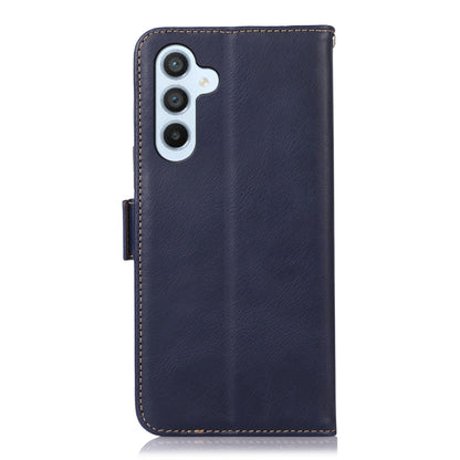 For Samsung Galaxy S24 Crazy Horse Top Layer Cowhide Leather Phone Case(Blue) - Galaxy S24 5G Cases by PMC Jewellery | Online Shopping South Africa | PMC Jewellery | Buy Now Pay Later Mobicred