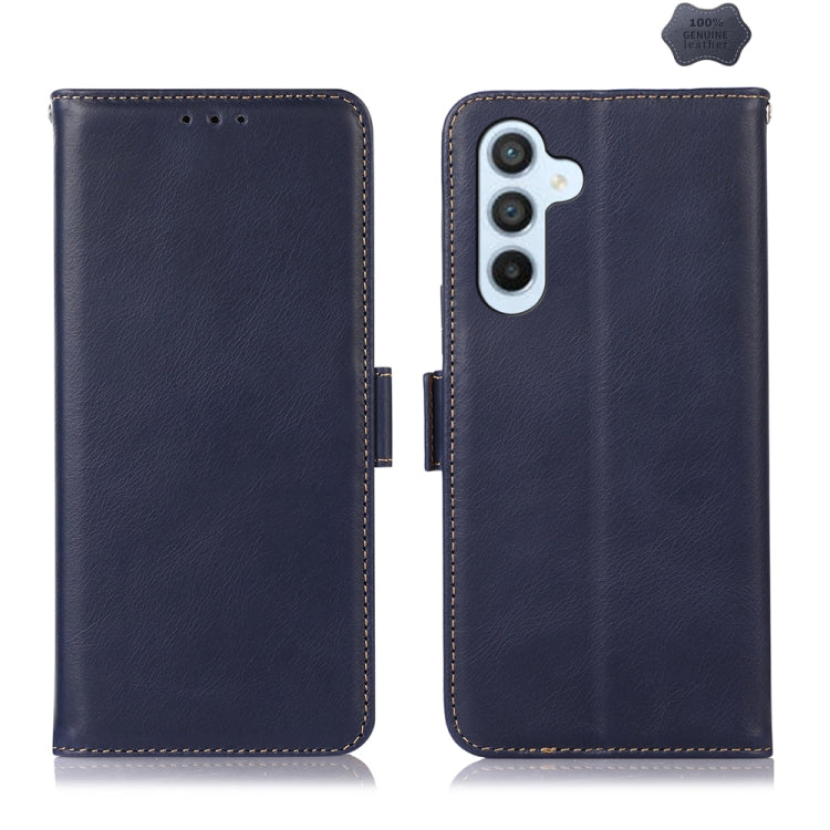 For Samsung Galaxy S24+ Crazy Horse Top Layer Cowhide Leather Phone Case(Blue) - Galaxy S24+ 5G Cases by PMC Jewellery | Online Shopping South Africa | PMC Jewellery | Buy Now Pay Later Mobicred