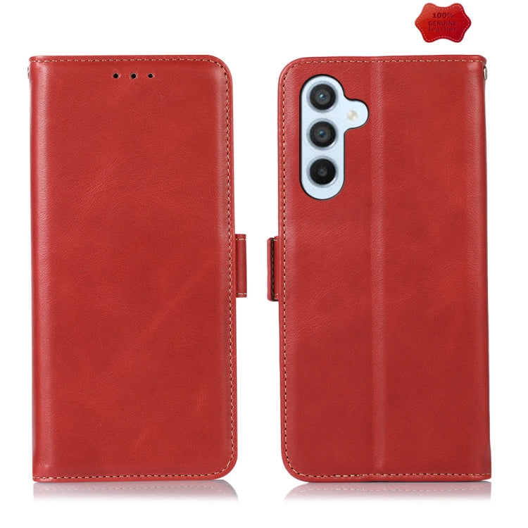 For Samsung Galaxy S24+ Crazy Horse Top Layer Cowhide Leather Phone Case(Red) - Galaxy S24+ 5G Cases by PMC Jewellery | Online Shopping South Africa | PMC Jewellery | Buy Now Pay Later Mobicred