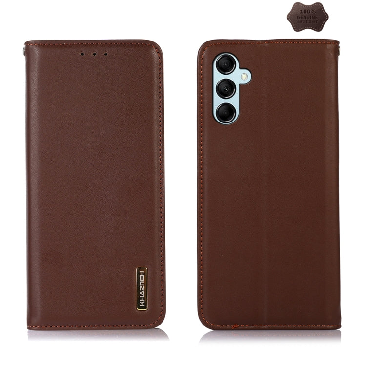 For Samsung Galaxy S24 KHAZNEH Nappa Top Layer Cowhide Leather Phone Case(Brown) - Galaxy Phone Cases by PMC Jewellery | Online Shopping South Africa | PMC Jewellery | Buy Now Pay Later Mobicred