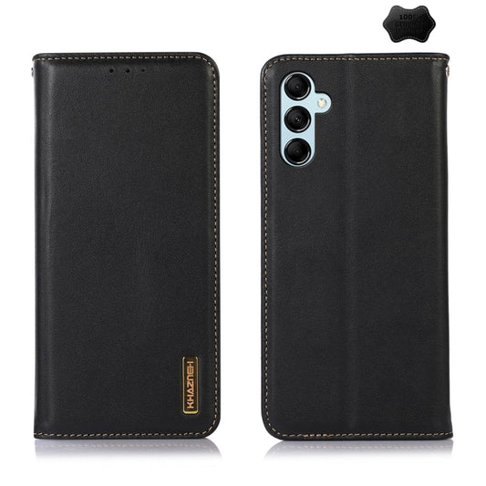 For Samsung Galaxy S24+ KHAZNEH Nappa Top Layer Cowhide Leather Phone Case(Black) - Galaxy Phone Cases by PMC Jewellery | Online Shopping South Africa | PMC Jewellery | Buy Now Pay Later Mobicred