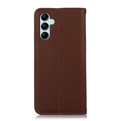 For Samsung Galaxy S24+ KHAZNEH Nappa Top Layer Cowhide Leather Phone Case(Brown) - Galaxy Phone Cases by PMC Jewellery | Online Shopping South Africa | PMC Jewellery | Buy Now Pay Later Mobicred