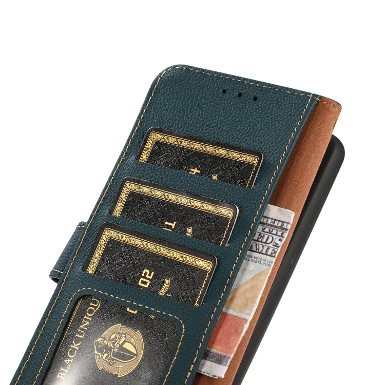 For OnePlus Ace 2 Pro KHAZNEH Custer Genuine Leather RFID Phone Case(Green) - OnePlus Cases by PMC TechLife | Online Shopping South Africa | PMC TechLife | Buy Now Pay Later Mobicred