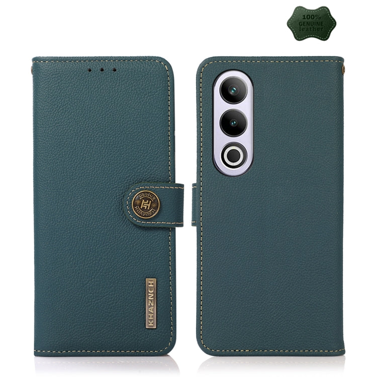 For OnePlus Ace 3V KHAZNEH Custer Genuine Leather RFID Phone Case(Green) - OnePlus Cases by PMC TechLife | Online Shopping South Africa | PMC TechLife | Buy Now Pay Later Mobicred