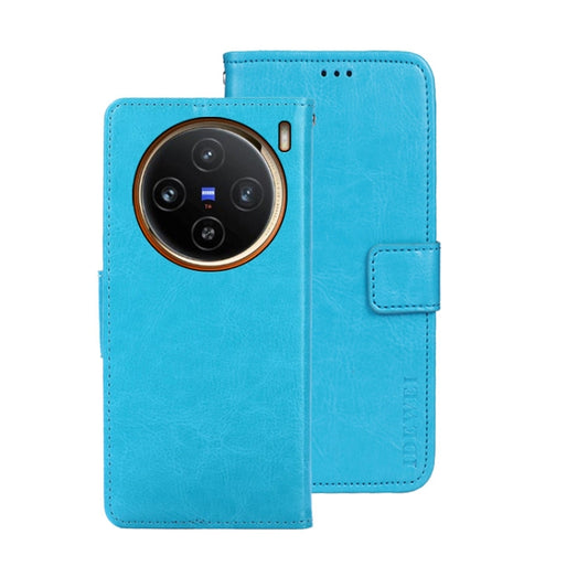 For vivo X100 idewei Crazy Horse Texture Leather Phone Case(Sky Blue) - X100 Cases by idewei | Online Shopping South Africa | PMC Jewellery | Buy Now Pay Later Mobicred