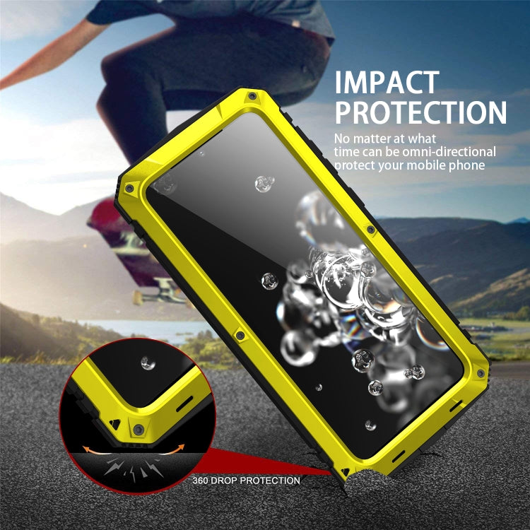 For Samsung Galaxy S20 Plus R-JUST Waterproof Shockproof Dustproof Metal + Silicone Protective Case(Yellow) - Galaxy Phone Cases by R-JUST | Online Shopping South Africa | PMC Jewellery | Buy Now Pay Later Mobicred