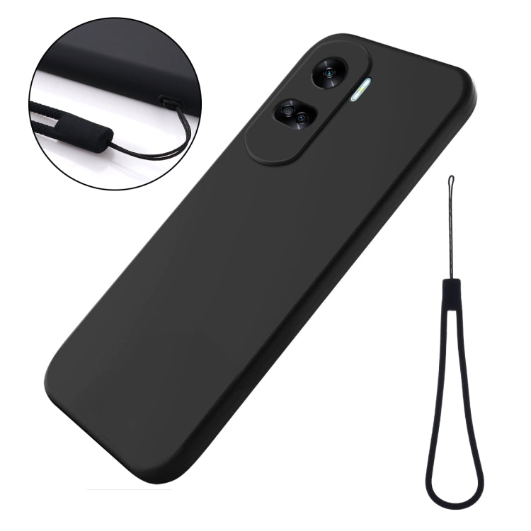 For Honor 90 Lite / X50i Pure Color Liquid Silicone Shockproof Phone Case(Black) - Honor Cases by PMC TechLife | Online Shopping South Africa | PMC TechLife | Buy Now Pay Later Mobicred
