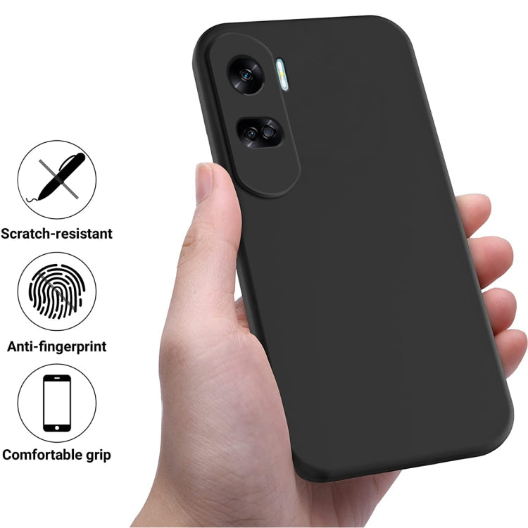 For Honor 90 Lite / X50i Pure Color Liquid Silicone Shockproof Phone Case(Black) - Honor Cases by PMC TechLife | Online Shopping South Africa | PMC TechLife | Buy Now Pay Later Mobicred