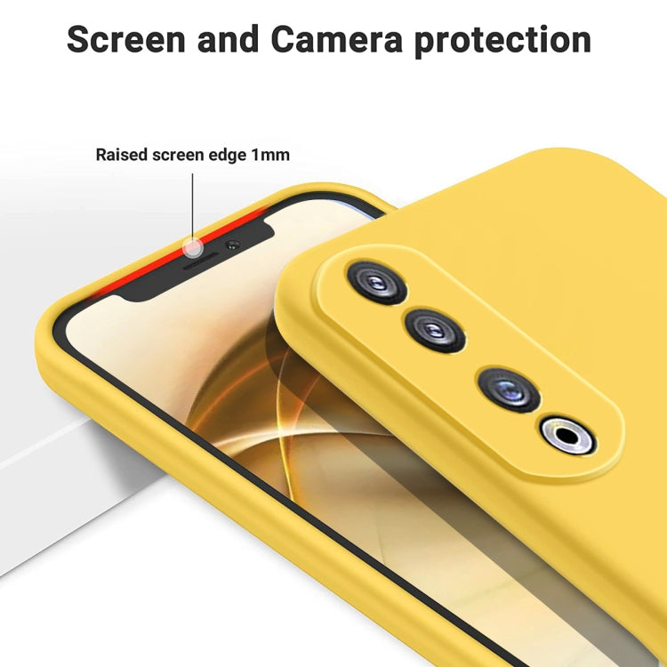 For Honor 90 Pro Pure Color Liquid Silicone Shockproof Phone Case(Yellow) - Honor Cases by PMC Jewellery | Online Shopping South Africa | PMC Jewellery | Buy Now Pay Later Mobicred