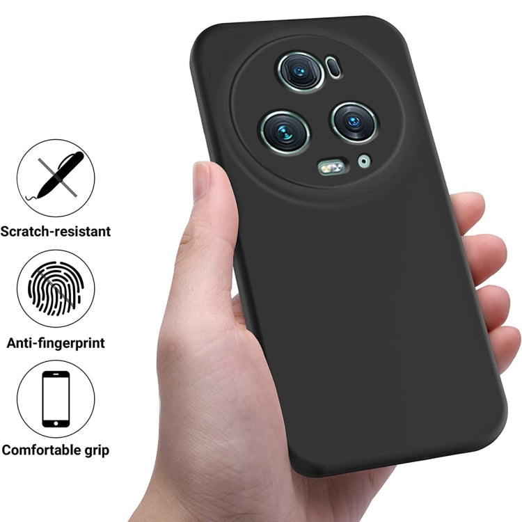 For Honor Magic5 Pro Solid Color Liquid Silicone Dropproof Full Coverage Phone Case(Black) - Honor Cases by PMC TechLife | Online Shopping South Africa | PMC TechLife | Buy Now Pay Later Mobicred