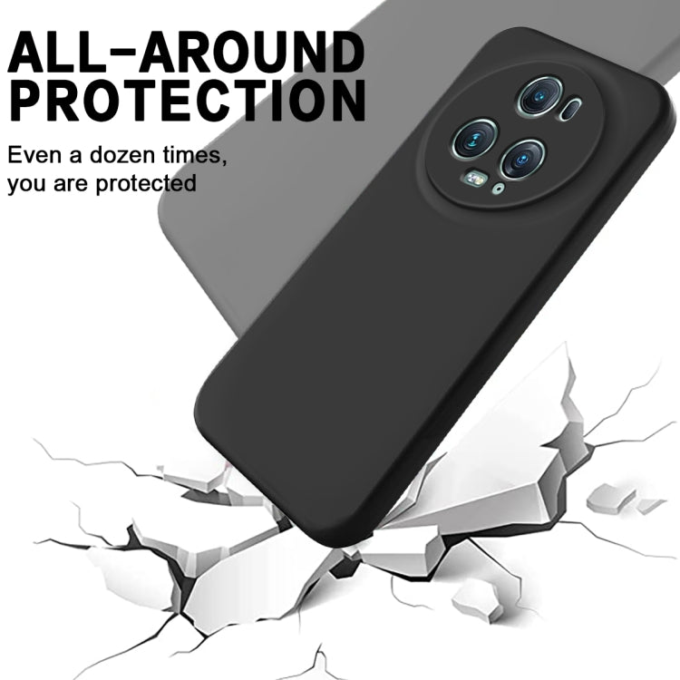 For Honor Magic5 Pro Solid Color Liquid Silicone Dropproof Full Coverage Phone Case(Black) - Honor Cases by PMC TechLife | Online Shopping South Africa | PMC TechLife | Buy Now Pay Later Mobicred