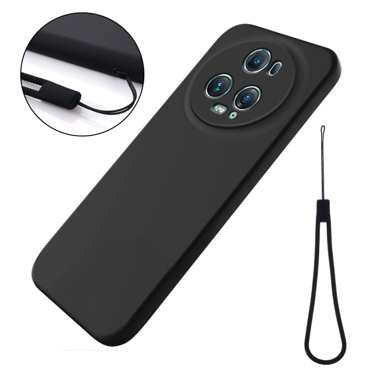 For Honor Magic5 Pro Solid Color Liquid Silicone Dropproof Full Coverage Phone Case(Black) - Honor Cases by PMC TechLife | Online Shopping South Africa | PMC TechLife | Buy Now Pay Later Mobicred