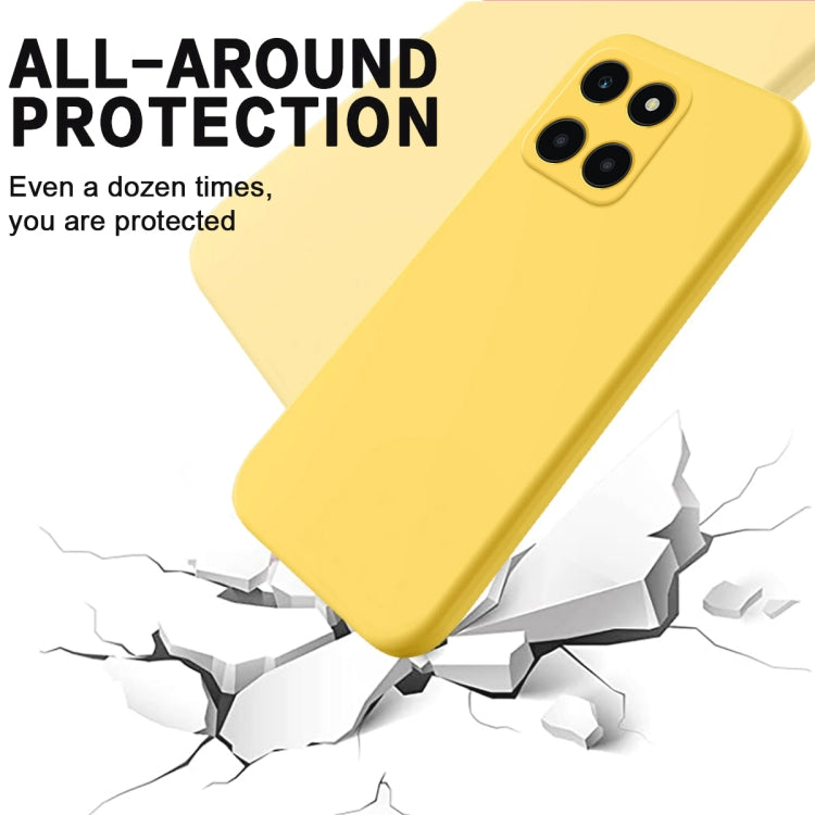 For Honor X6a Pure Color Liquid Silicone Shockproof Phone Case(Yellow) - Honor Cases by PMC TechLife | Online Shopping South Africa | PMC TechLife | Buy Now Pay Later Mobicred