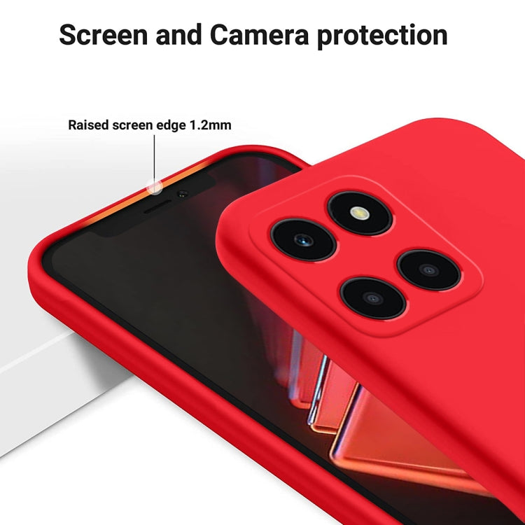 For Honor X6a Pure Color Liquid Silicone Shockproof Phone Case(Red) - Honor Cases by PMC Jewellery | Online Shopping South Africa | PMC Jewellery | Buy Now Pay Later Mobicred