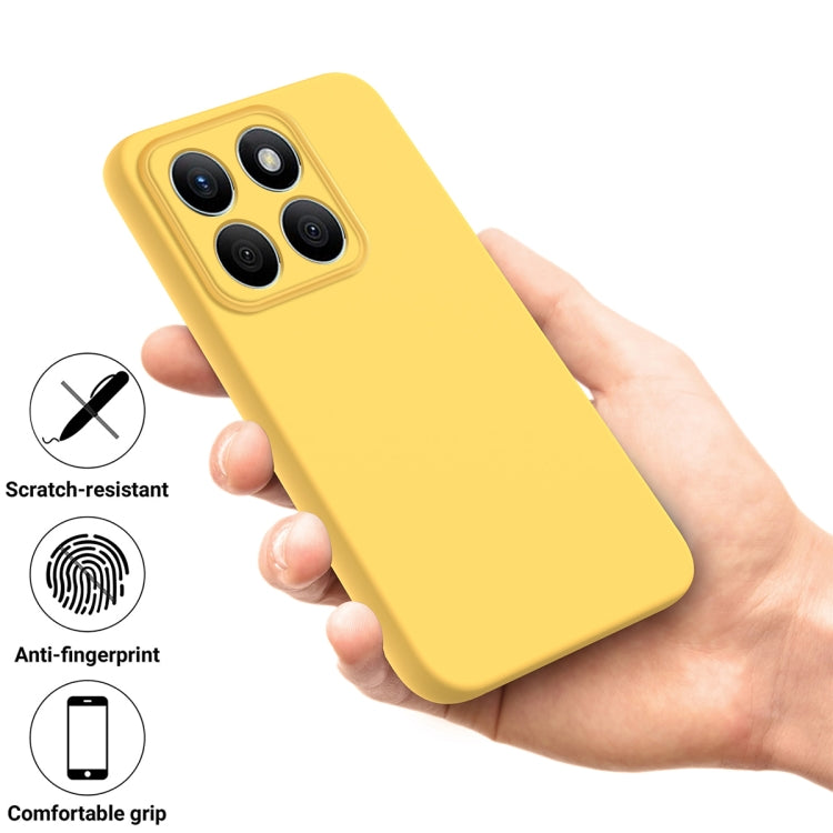 For Honor X8b Pure Color Liquid Silicone Shockproof Phone Case(Yellow) - Honor Cases by PMC Jewellery | Online Shopping South Africa | PMC Jewellery | Buy Now Pay Later Mobicred