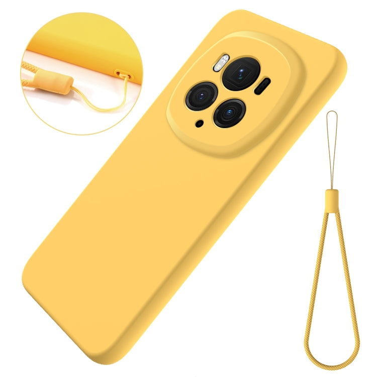 For Honor Magic6 Pro Pure Color Liquid Silicone Shockproof Phone Case(Yellow) - Honor Cases by PMC TechLife | Online Shopping South Africa | PMC TechLife | Buy Now Pay Later Mobicred