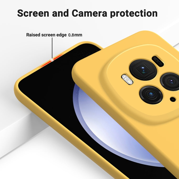 For Honor Magic6 Pro Pure Color Liquid Silicone Shockproof Phone Case(Yellow) - Honor Cases by PMC TechLife | Online Shopping South Africa | PMC TechLife | Buy Now Pay Later Mobicred