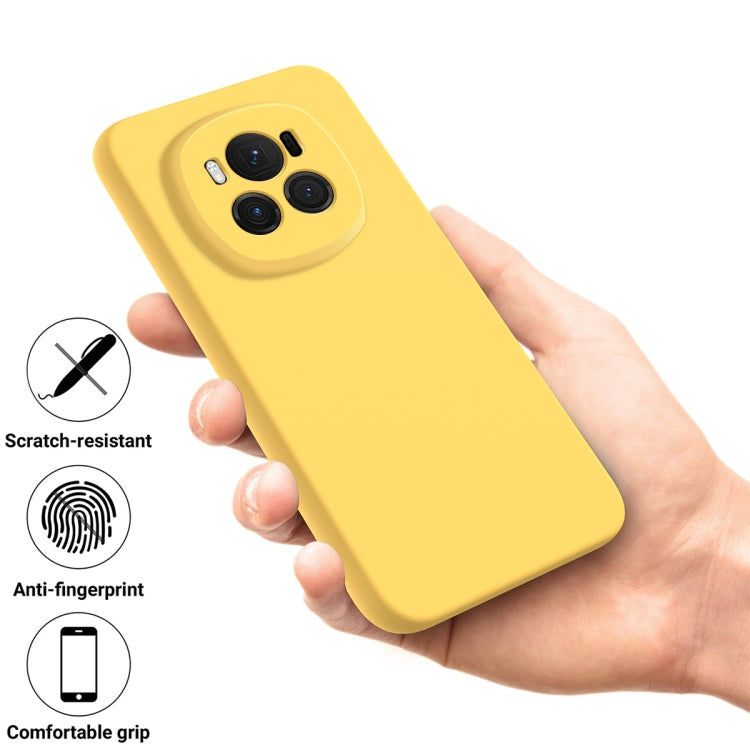 For Honor Magic6 Pure Color Liquid Silicone Shockproof Phone Case(Yellow) - Honor Cases by PMC Jewellery | Online Shopping South Africa | PMC Jewellery | Buy Now Pay Later Mobicred