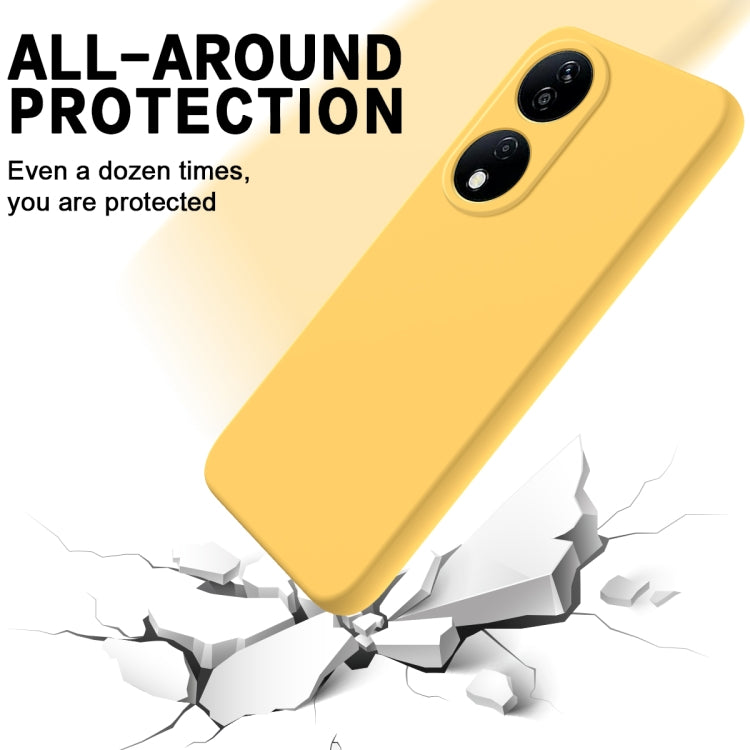 For Honor 90 Smart Pure Color Liquid Silicone Shockproof Phone Case(Yellow) - Honor Cases by PMC Jewellery | Online Shopping South Africa | PMC Jewellery | Buy Now Pay Later Mobicred