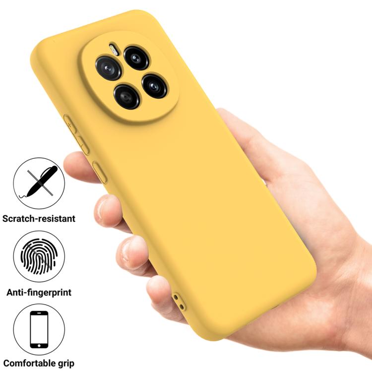 For Honor Magic7 Solid Color Liquid Silicone Dropproof Full Coverage Phone Case(Yellow) - free shipping - PMC TechLife - Order now!