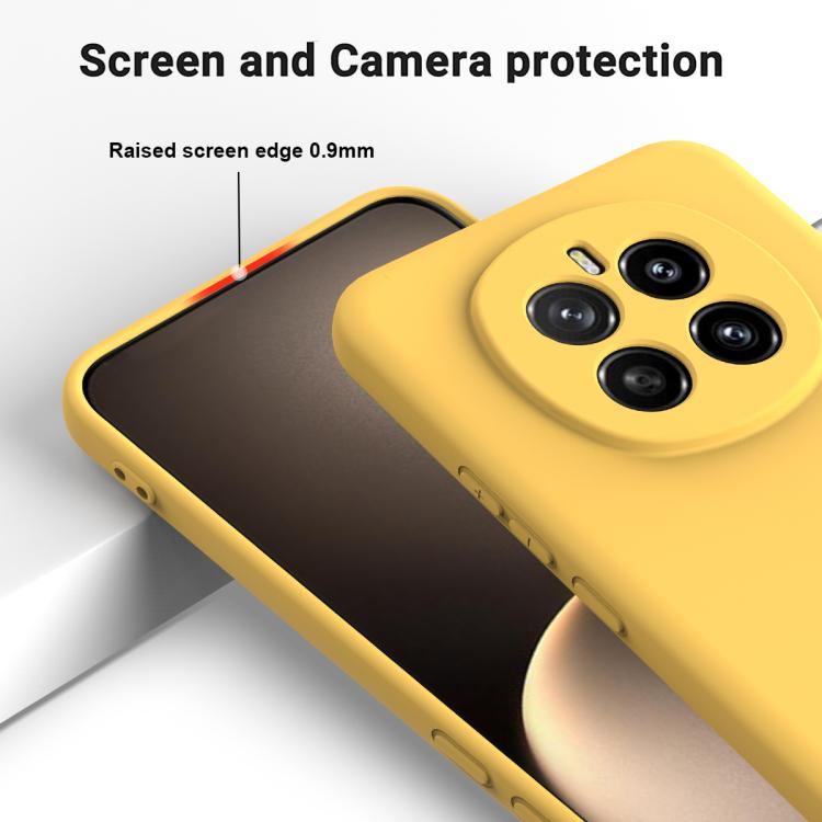 For Honor Magic7 Solid Color Liquid Silicone Dropproof Full Coverage Phone Case(Yellow) - free shipping - PMC TechLife - Order now!