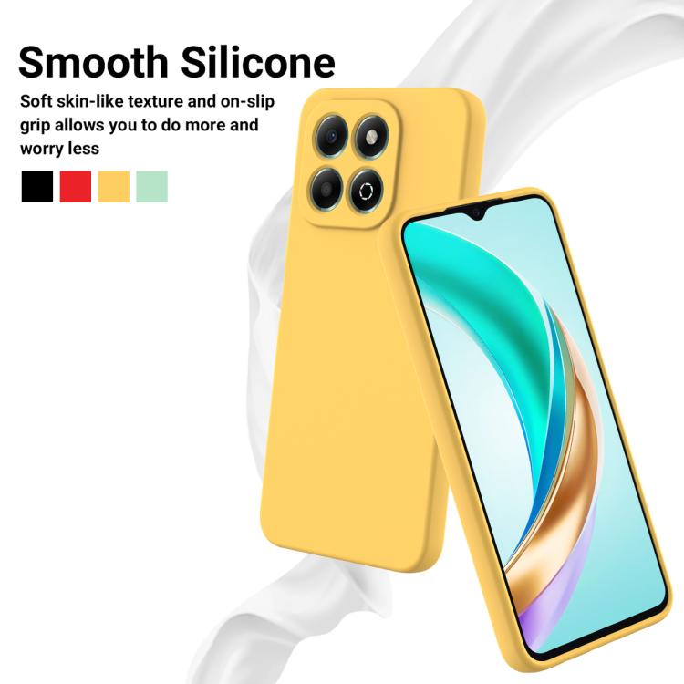 For Honor X6c 4G Solid Color Liquid Silicone Dropproof Full Coverage Phone Case(Yellow) - free shipping - PMC TechLife - Order now!