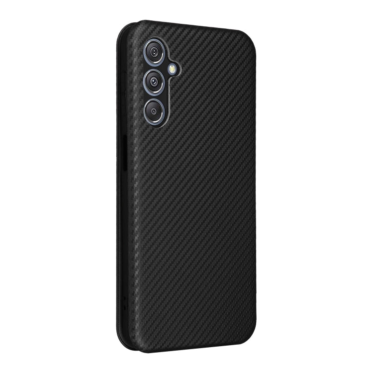 For Samsung Galaxy M34 5G Carbon Fiber Texture Flip Leather Phone Case(Black) - Galaxy S23 FE 5G Cases by PMC Jewellery | Online Shopping South Africa | PMC Jewellery