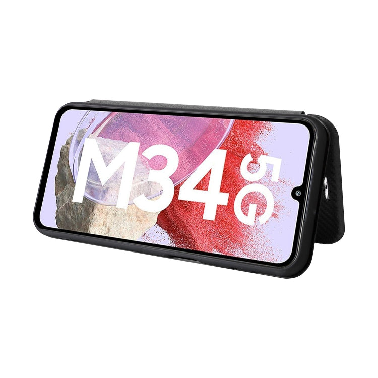 For Samsung Galaxy M34 5G Carbon Fiber Texture Flip Leather Phone Case(Black) - free shipping - PMC TechLife - Order now!