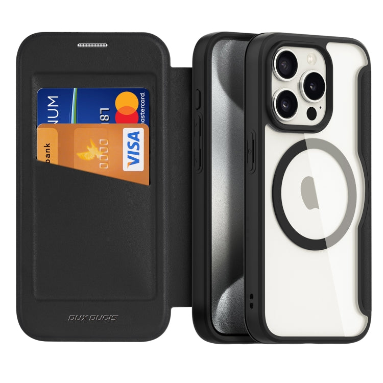 For iPhone 15 Pro DUX DUCIS Skin X Pro Series Magsafe PC + TPU Phone Leather Case(Black) - iPhone 15 Pro Cases by DUX DUCIS | Online Shopping South Africa | PMC Jewellery | Buy Now Pay Later Mobicred