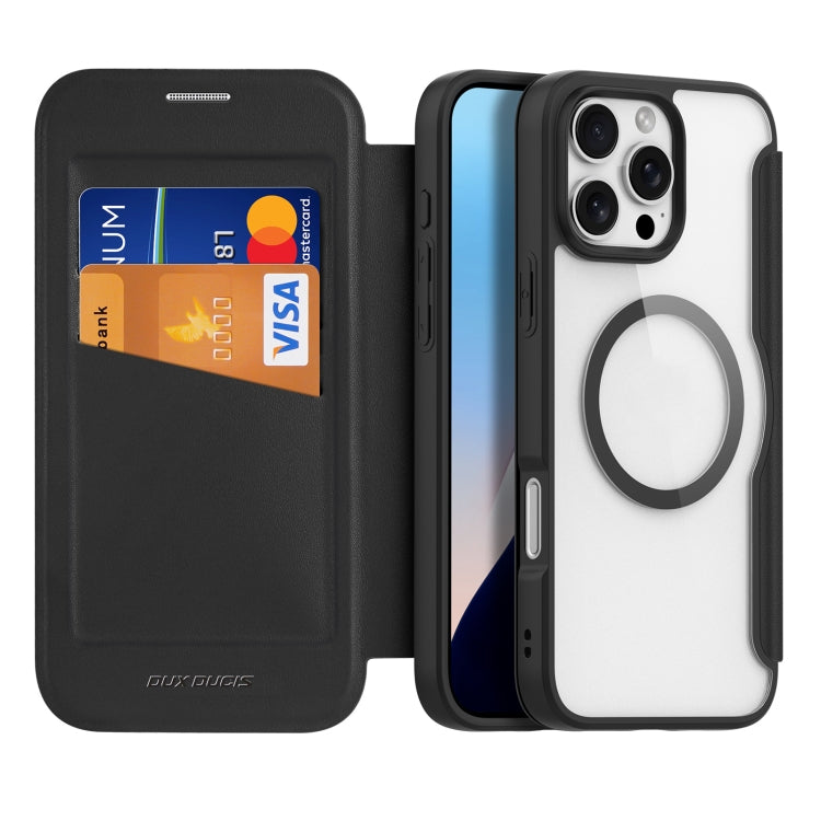 For iPhone 16 Pro DUX DUCIS Skin X Pro Series Magsafe PC + TPU Phone Leather Case(Black) - iPhone 16 Pro Cases by DUX DUCIS | Online Shopping South Africa | PMC TechLife | Buy Now Pay Later Mobicred