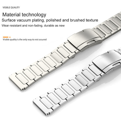 22mm Three Strains Uplift Turtle Buckle Titanium Metal Watch Band(Titanium Gray) - Watch Bands by PMC Jewellery | Online Shopping South Africa | PMC Jewellery