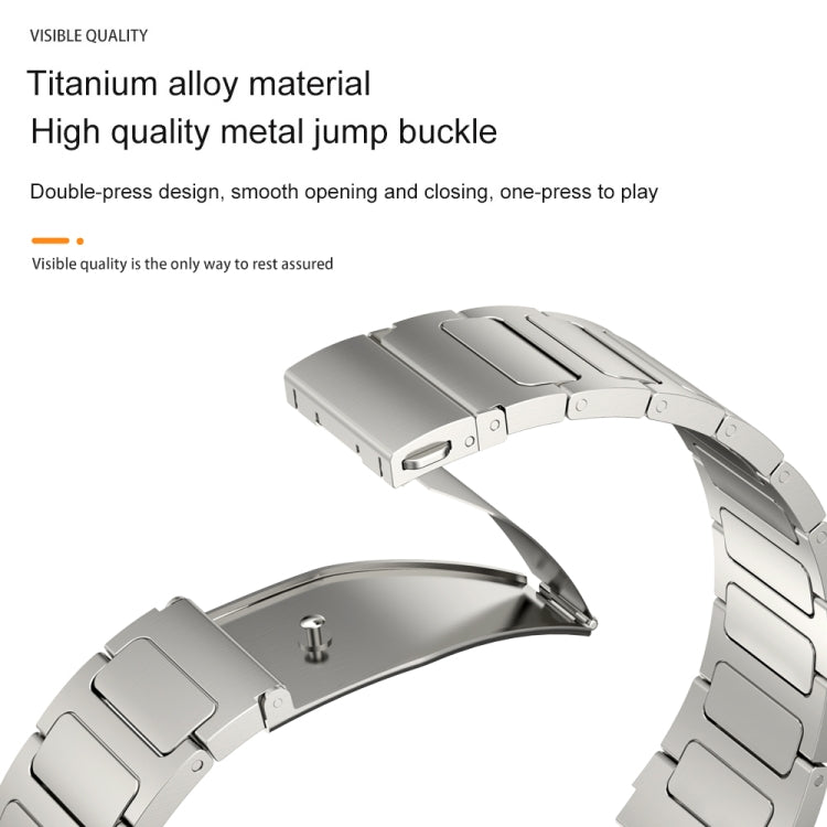 22mm Three Strains Uplift Jump Buckle Titanium Metal Watch Band(Silver) - Watch Bands by PMC Jewellery | Online Shopping South Africa | PMC Jewellery