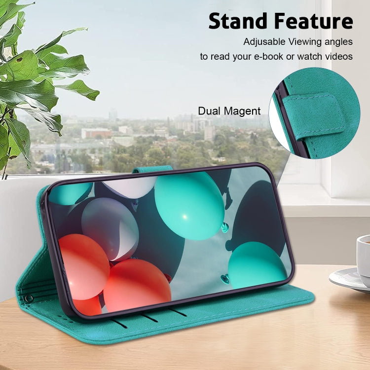 For Google Pixel 9 Pro 7-shaped Embossed Leather Phone Case(Green) - Google Cases by PMC TechLife | Online Shopping South Africa | PMC TechLife | Buy Now Pay Later Mobicred