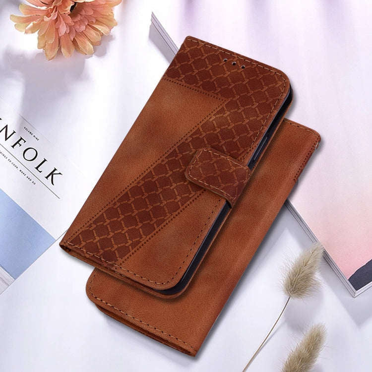 For Google Pixel 9 Pro 7-shaped Embossed Leather Phone Case(Brown) - Google Cases by PMC Jewellery | Online Shopping South Africa | PMC Jewellery | Buy Now Pay Later Mobicred