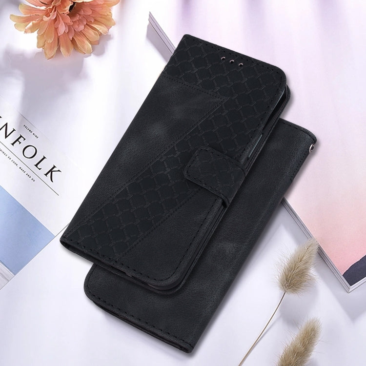 For Google Pixel 9 7-shaped Embossed Leather Phone Case(Black) - Google Cases by PMC Jewellery | Online Shopping South Africa | PMC Jewellery | Buy Now Pay Later Mobicred