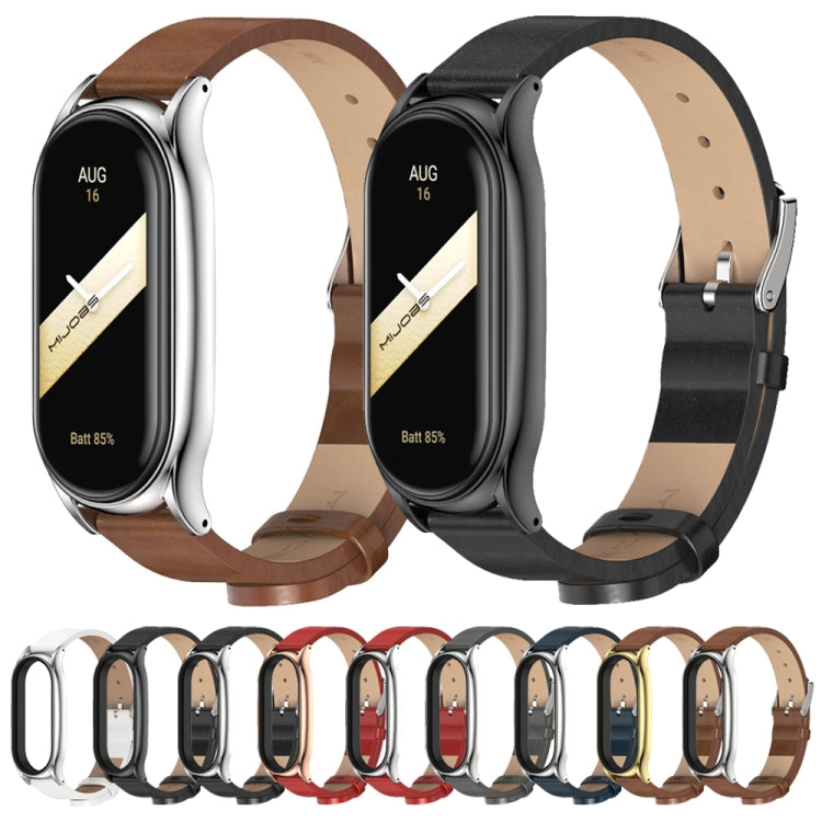 For Xiaomi Mi Band 8 Mijobs Plus Case Microfiber PU Leather Watch Band(Red Silver) - free shipping - PMc TechLife - Order now!