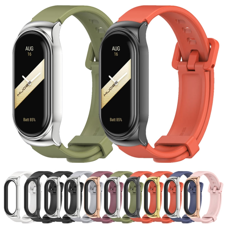 For Xiaomi Mi Band 8 Mijobs CS Case Silicone Watch Band(Black Silver) - Watch Bands by MIJOBS | Online Shopping South Africa | PMC TechLife