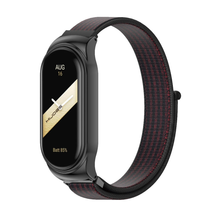 For Xiaomi Mi Band 8 Mijobs CS Case Breathable Nylon Loop Watch Band(Black Red) - free shipping - PMc TechLife - Order now!