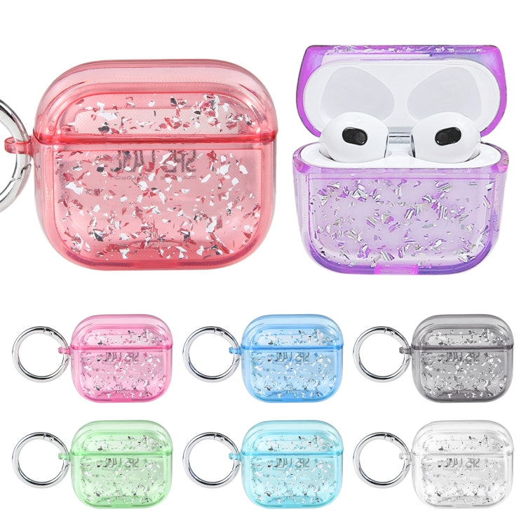 For AirPods 3 Silver Foil Epoxy Bluetooth Earphone Protective Case(Transparent) - For AirPods 3 by PMC Jewellery | Online Shopping South Africa | PMC Jewellery | Buy Now Pay Later Mobicred