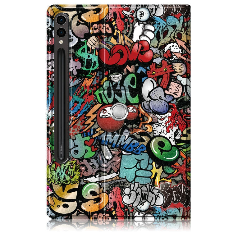 For Samsung Galaxy Tab S9 360 Rotation Stand Painted Smart Leather Tablet Case(Graffiti) - Galaxy Tab S9 Cases by PMC Jewellery | Online Shopping South Africa | PMC Jewellery | Buy Now Pay Later Mobicred