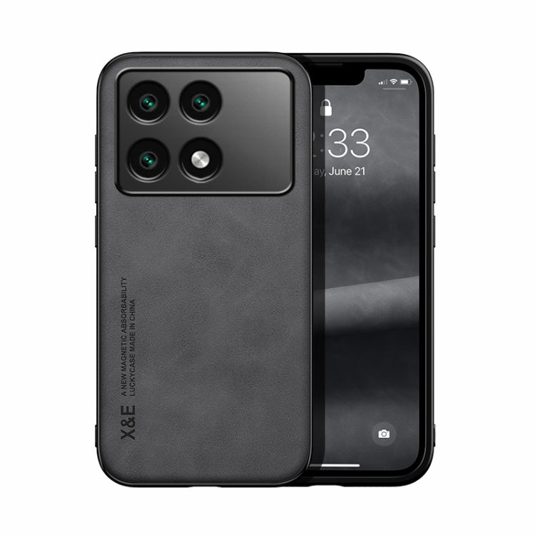 For Xiaomi Redmi K70 Skin Feel Magnetic Leather Back Phone Case(Dark Grey) - K70 Cases by PMC Jewellery | Online Shopping South Africa | PMC Jewellery | Buy Now Pay Later Mobicred