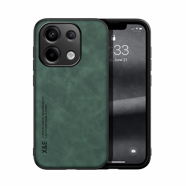 For Xiaomi Redmi Note 13 Pro 4G Skin Feel Magnetic Leather Back Phone Case(Green) - Note 13 Pro Cases by PMC Jewellery | Online Shopping South Africa | PMC Jewellery | Buy Now Pay Later Mobicred